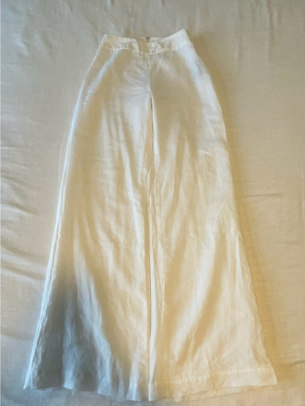 Ralph Lauren Black Label Women’s White 100% Linen Wide Leg Pants Size 2